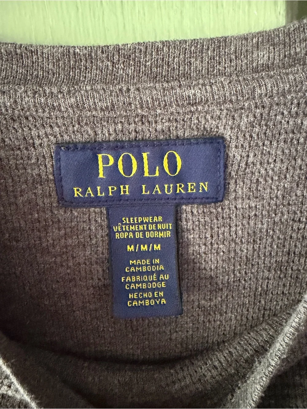 Polo Ralph Lauren collegiate Varsity Print Thermal Knit Shirt Men's medium